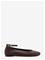 MANGO Leather Ankle Strap Ballet Flats - DARK BROWN - 36 – kuva 2