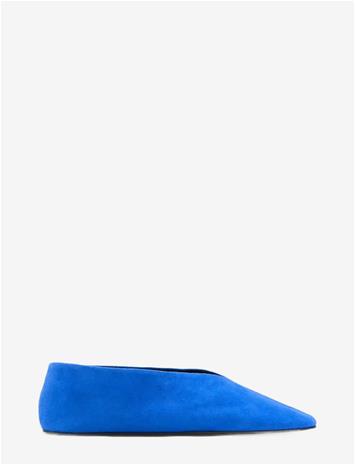 MANGO Suede Leather Ballerinas - MEDIUM BLUE - 37