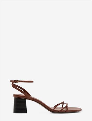 MANGO Heeled Sandals With Straps - MEDIUM BROWN - 41