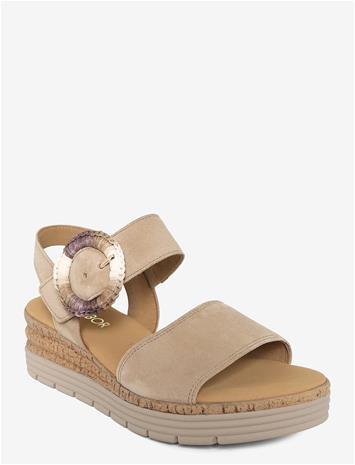 Gabor Wedge Sandal - Beige - 42