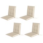 Tuolityynyt selkänojalla 108×50×5 cm / pehmuste puutarha- ja ruokailutuoleihin, 4 kpl – Beige