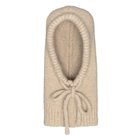 Neulottu huppu – beige / Neulottu balaklava / Lämmin neulottu huppu, jossa on kaulus, naisille