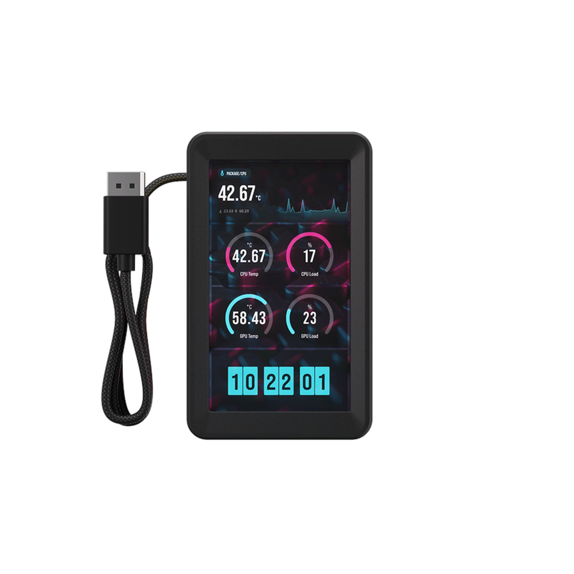 Corsair iCUE LINK 5" LCD Screen Module - Musta, RGB-valolla - CPU Vesijäähdytys - lisätarvikkeet