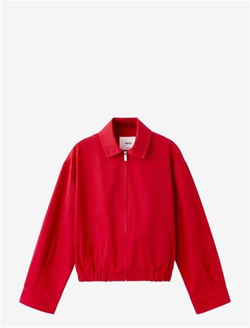 MANGO Bomber Jacket With Shirt Collar - RED - M