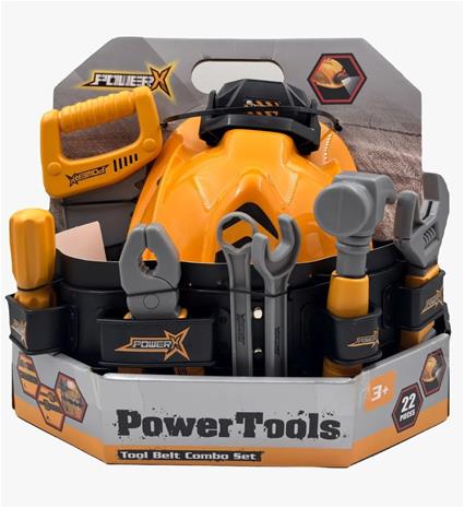 Power X Tool Belt Combo Set.Helmet w/Light 22 pc