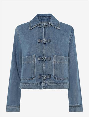 MANGO Denim Jacket With Toggle Details - OPEN BLUE - L