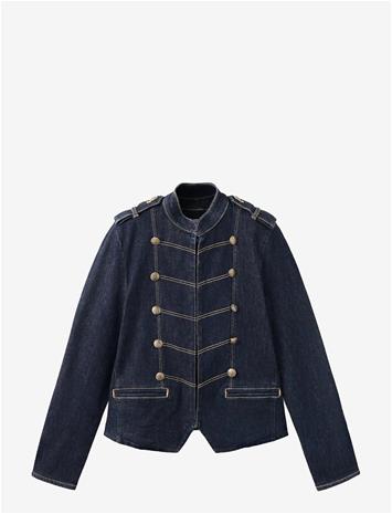 MANGO Denim Jacket With Decorative Frog Closures - OPEN BLUE - M