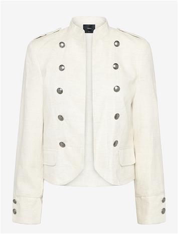 MANGO 100% Linen Jacket With Buttons - LIGHT BEIGE - M