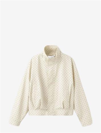 MANGO Dots Bomber Jacket - LIGHT BEIGE - M