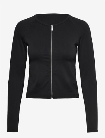 AIM´N Ribbed Seamless Zip Jacket - BLACK - S