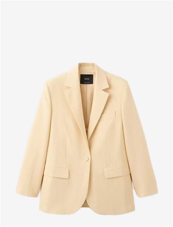 Mango Linen Suit Jacket - Yellow - L