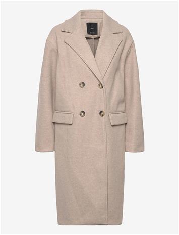 MANGO Double-Breasted Midi Coat - MEDIUM BROWN - M