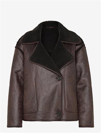 VILA Vikadera L/S Shearling Jacket - DEMITASSE - 36 – kuva 2/2