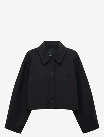 MANGO Cropped Jacket With Pockets - BLACK - L