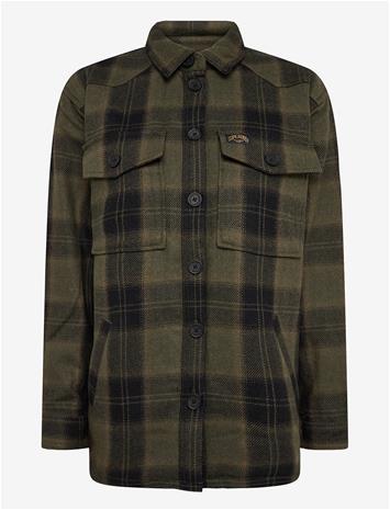 SUPERDRY Borg Check Overshirt - RODERICK CHECK OLIVE - 12