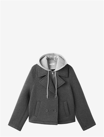MANGO Combined Hooded Jacket - MEDIUM GREY - M