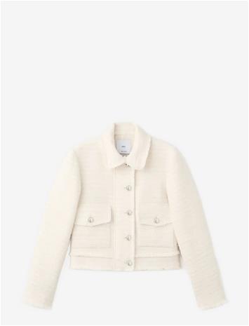 MANGO Tweed Jacket With Notched Lapel Collar - LIGHT BEIGE - M – kuva 2/2