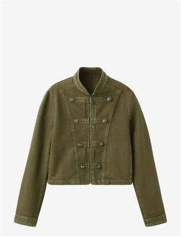 MANGO Denim Jacket With Buttons - BEIGE - KHAKI - M