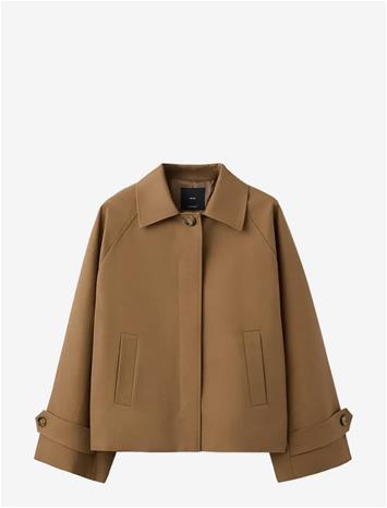 MANGO Oversized Short Trench - MEDIUM BROWN - L