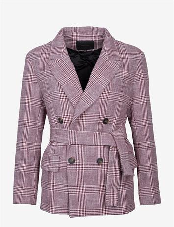 Maje Wool Blend Blazer Jacket - Pink - 40
