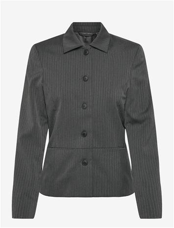 WEEKDAY Lean Buttoned Jacket - DARK GREY MELANGE HERRINGBONE - 34