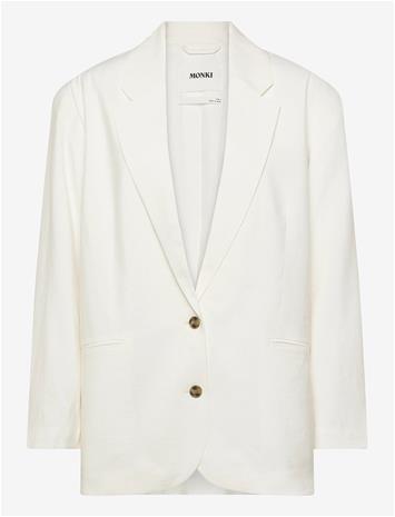 MONKI Single-Breasted Oversized Checked Blazer - WHITE DUSTY LIGHT - S