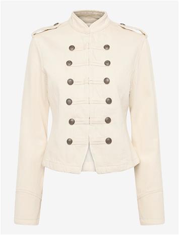 MANGO Fitted Jacket With Band Collar - LIGHT BEIGE - M