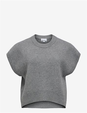 OBJECT Objitone S/L Lo Knit Vest 147 - MEDIUM GREY MELANGE - M