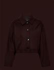 MANGO Cropped Jacket With Pockets - DARK BROWN - M