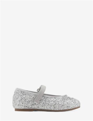 MANGO Glitter-Effect Ballet Flats - SILVER - 21