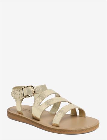 MANGO Metallic Straps Sandals - GOLD - 33