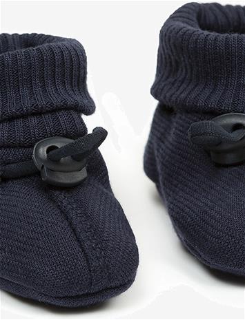 SMALLSTUFF Booties, Merino Wool, Navy - NAVY - 92/98