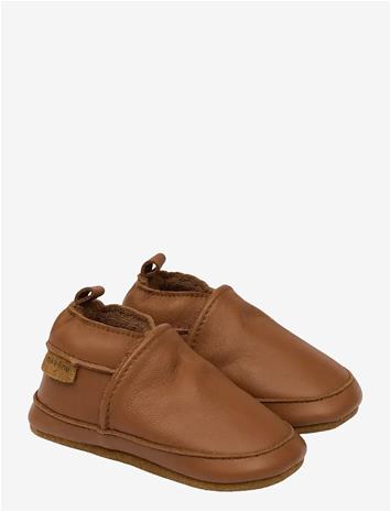 MIKK-LINE Leather Slipper - Solid - COGNAC - 21-22