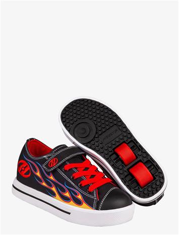 HEELYS Snazzy X2 - BLACK/YELLOW/RED FLAME - 33