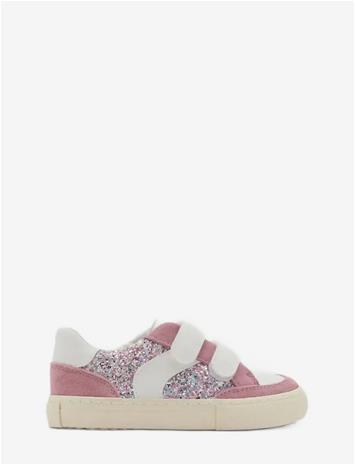 MANGO Glitter Trainers With Leather Details - WHITE - 25