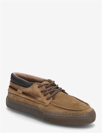 MANGO Lace-Up Leather Shoes - DARK BROWN - 32