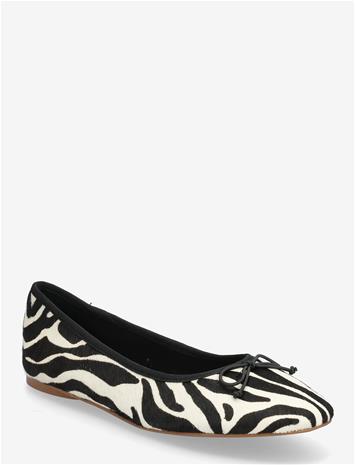 MANGO Animal-Print Ballet Flats - BLACK - 37