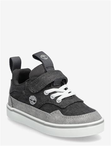 TIMBERLAND Stone Jump Low Hook & Loop Sneaker Dark Grey Canvas - DARK GREY - 26