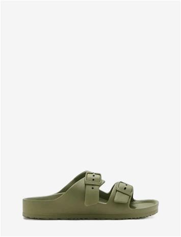 MANGO Rubberised Buckle Sandals - BEIGE - KHAKI - 32