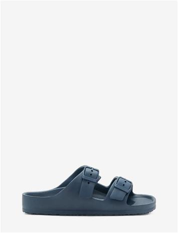 MANGO Rubberised Buckle Sandals - NAVY - 32