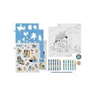 Undercover BLUEY stencil and colouring set.49pc