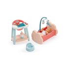 Ecoiffier Bed + baby chair + doll