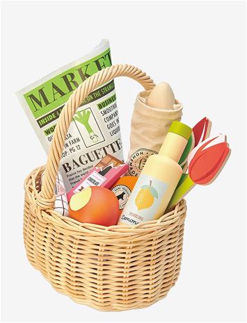 TENDER LEAF Wicker Shopping Basket - MULTI - One Size