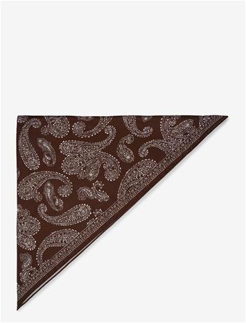 MANGO Triangular Paisley Bandana - DARK BROWN - One Size