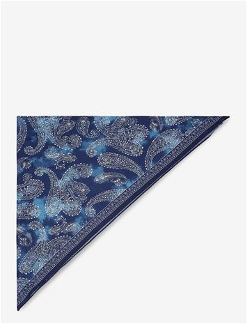 Mango Triangular Paisley Bandana - Navy - ONE SIZE