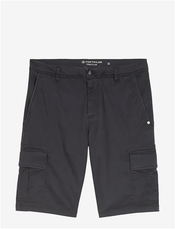 TOM TAILOR Regular Printed Cargo Short - GREY MINI GEOMETRIC PRINT - 32