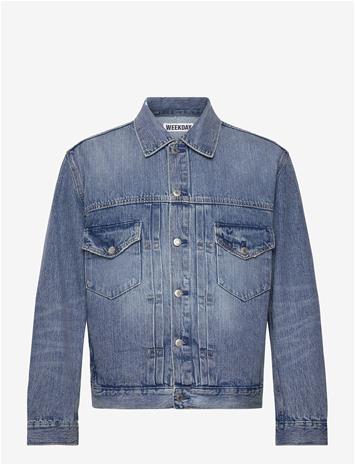 WEEKDAY Relaxed Denim Jacket - BLUE STREAM - XS