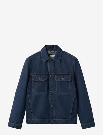MANGO 100% Cotton Denim Jacket With Pockets - OPEN BLUE - L