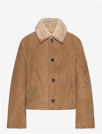 AMI AMI Shearling Buttonned Jacket - Beige - L