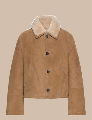 AMI AMI Shearling Buttonned Jacket - Beige - L